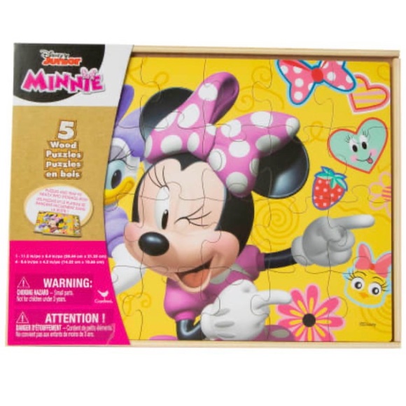 Disney Other - Minnie Mouse Wooden Puzzle 5 count